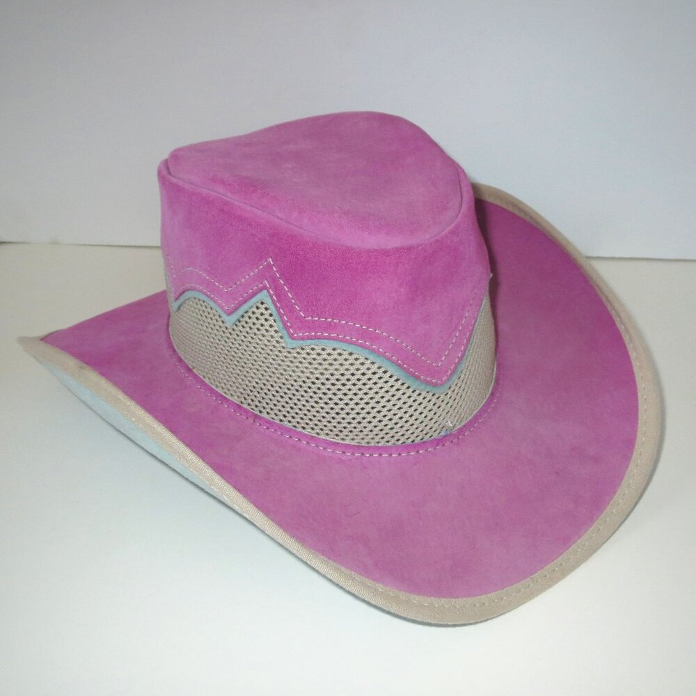 Head N Home Suede Pink Purple Turquoise Womens Cowboy Hat Sierra Outback Leather